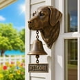 thumbnail image 3 of YZEGDCH Dog Welcome Sign Doorbell 3D Retriever Head Design Cast Iron Resin Vintage Decorative Hanging Bell for Entryways,Yard,Garden,Outdoor(Labrador) Home, 3 of 7