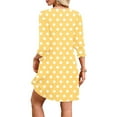 thumbnail image 4 of Women's Polka Dot Print T-Shirt Dress Casual 3/4 Sleeve V-Neck Loose-Fit Dress With Pockets, 4 of 6