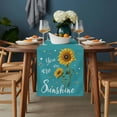 thumbnail image 2 of Teal Sunshine Sunflower Table Runner - 48 Inch Long, Kitchen Dining Table Runner Dresser Scarves, Pastoral Bees Farmhouse Floral Farmhouse Decor for Coffee Tables Wedding Party Banquet, 2 of 8