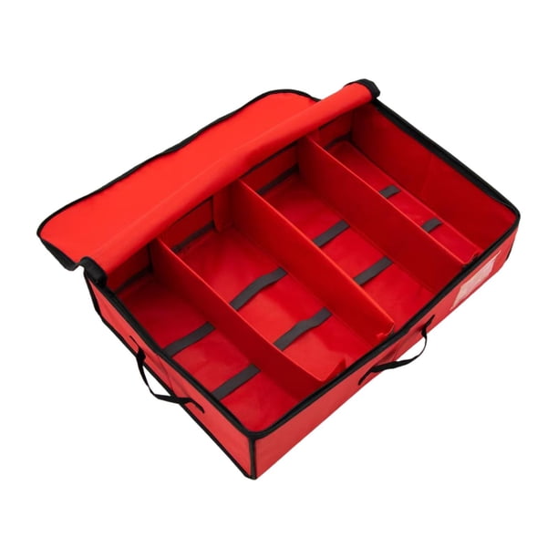 Caja de almacenamiento para ropa interior con cierre de cremallera y asa de transporte multiusos. Rojo