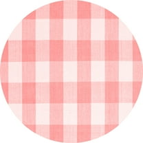 Ahgly Company Indoor Round Checkered Red Modern Area Rugs, 3' Round