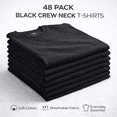 thumbnail image 5 of SOCKS'NBULK Mens Cotton Crew Neck Short Sleeve Casual T-Shirts Black Color Lightweight Bulk Pack 48 (Black, Small), 5 of 7