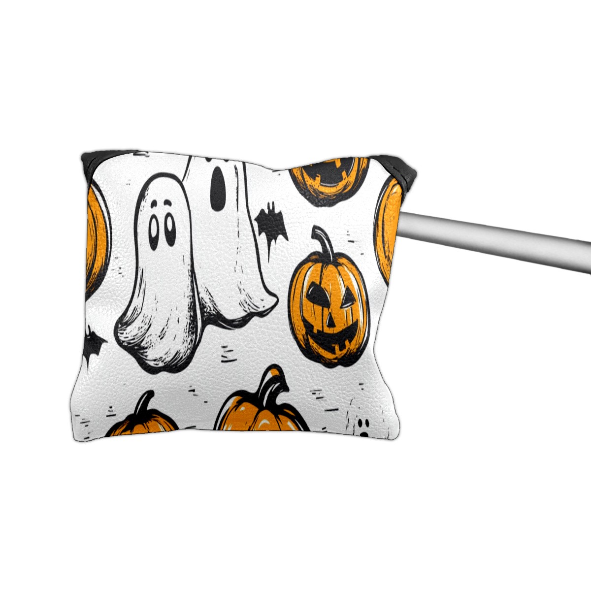 Golf Mallet Putter Cover Premium Leather Waterproof Golf Putter Head Cover with Magnetic Closure Halloween Hand-painted