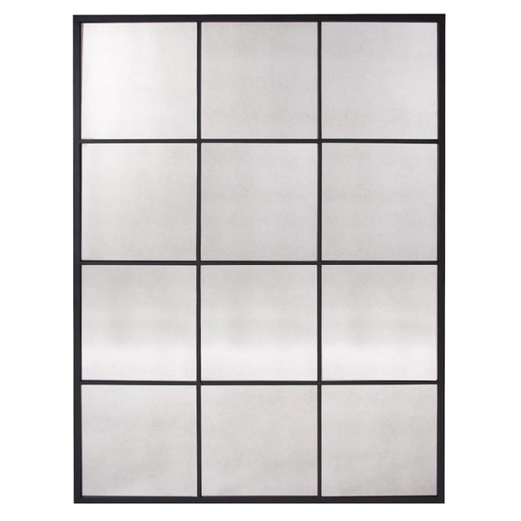 Tyler Dillon Black Metal Framed Racine Wall Mirror - 54" H x 42" W