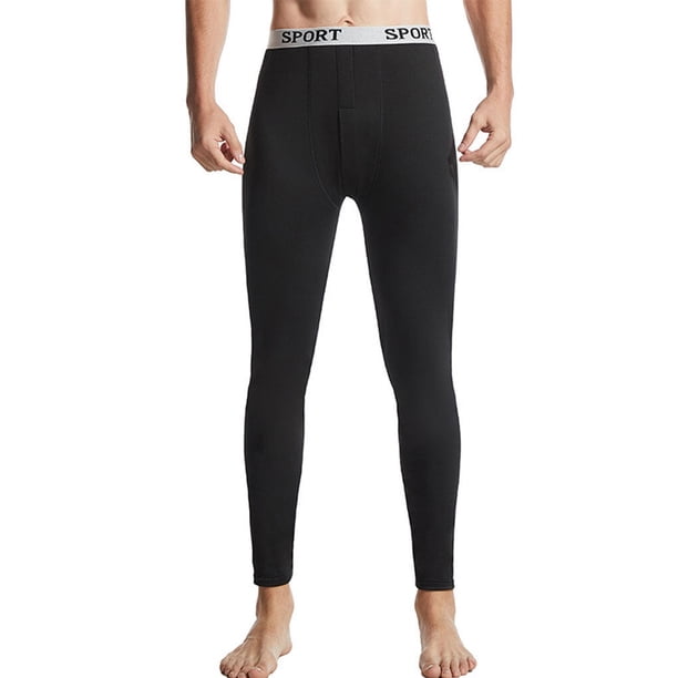 Guardurnaity Pantalones térmicos para hombre de Color sólido de otoño, pantalones cálidos de estilo informal para estudiantes, ropa interior de Ropa interior Negro Delgada
