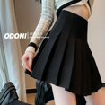 thumbnail image 4 of Vestido mini de cintura alta con bolsillos para mujer, falda adelgazante de talla grande, cintura elástica negra pequeña, estilo informal de verano, 4 of 4