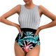 thumbnail image 1 of Trajes de baño para mujer Hawaiian Sexy Deep V Neck Front Cross Halter Traje de baño Cheeky Bottom Beachwear Sets Fridja  nalpqowj51072, 1 of 7