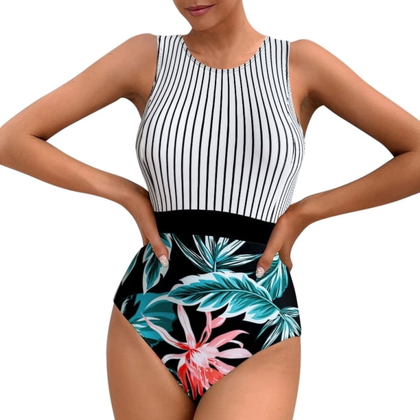 Trajes de baño para mujer Hawaiian Sexy Deep V Neck Front Cross Halter Traje de baño Cheeky Bottom Beachwear Sets Fridja nalpqowj51072