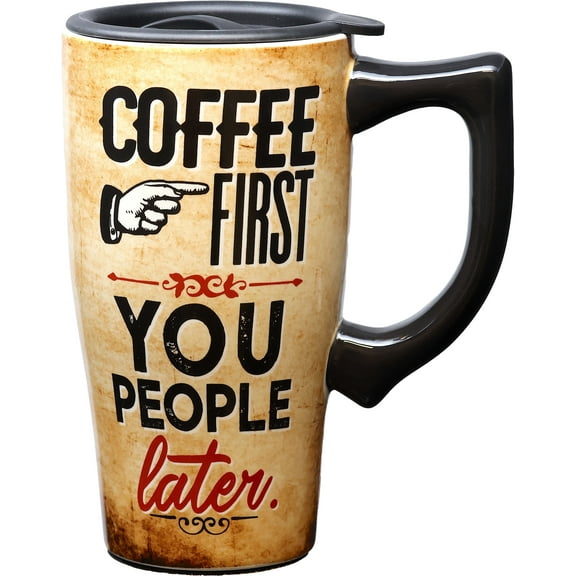 COFFEE FIRST 18 OUNCE CERAMIC TRAVEL MUG