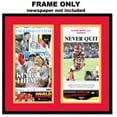 thumbnail image 2 of 11x22 Newspaper Frame - with Red and Yellow Double Mat - Made to Display Newspapers Measuring 11x22, 2 of 5