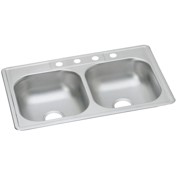 Dayton D233225 Stainless Steel Top Mount Double Bowl Sink