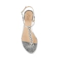 thumbnail image 3 of BADGLEY MISCHKA Womens Silver Embellished T-Strap Dasha Round Toe Block Heel Buckle Dress Thong Sandals 7 M, 3 of 4