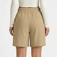 thumbnail image 6 of Nmnitkp Shorts for Women High Waisted Linen Blend Shorts, Drawstring Elastic Waist Casual Summer Shorts with Pockets for Beach & Everyday Wear Beige,M, 6 of 6
