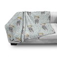 thumbnail image 3 of Cartoon Soft Flannel Fleece Throw Blanket, Kittens with Bandana on Pastel Toned Fishes and Waves Background, Cozy Plush for Indoor and Outdoor Use, 50" x 60", Pale Green Yellow, by Ambesonne, 3 of 6