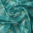 thumbnail image 7 of Ambesonne Nautical Valance & Curtain, Jellyfish in Sea Ornament, 55"x45", Dark Seafoam and Pale Teal, 7 of 7