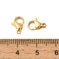 thumbnail image 3 of 20pcs Ion Plating(IP) 304 Stainless Steel Lobster Claw Clasps Parrot Trigger Clasps Real 18K golden Plated 10x6x3mm Hole: 1.2mm, 3 of 3