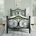 thumbnail image 2 of Sha Cerlin Twin Size Metal Platform Bed Frame with Victorian Vintage Butterfly Headboard&Footboard, Black, 2 of 8