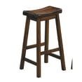 thumbnail image 2 of 29-inch Saddle Seat Stools 2pc Set | For Dining Area Use | Solid Wood Frame in Cherry Finish | High Weight Capacity, 2 of 4