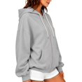 thumbnail image 5 of Zip up Hoodies for Women Fall Winter Long Sleeve Drawstring Hooded Sweatshirts Loose Fit Casual Jackets with Pocket 2XL, 5 of 5