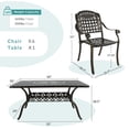 thumbnail image 4 of MEETWARM 7-Piece Outdoor Furniture Dining Set, All Weather Cast Aluminum Patio Garden Set with 6 Chairs, 1 Rectangular Table, 2" Umbrella Hole, 4 of 7