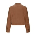 thumbnail image 5 of jtjvou Women's Corduroy Cropped Jacket Button Down Long Sleeve Fall Fashion Shacket with Pockets Lapel Solid Loose Coats Brown S, 5 of 6