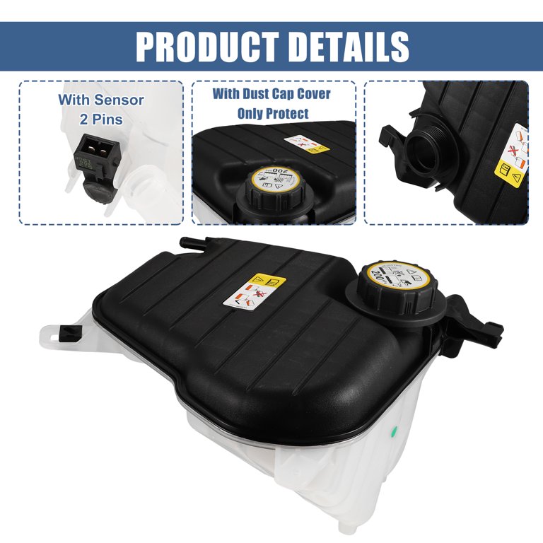 HEROFFIX Coolant Reservoir Expansion Tank With Cap - For 2014-2021 Jaguar F-Type, XK, XKR, XKR-S V6/V8, OE# C2P25607