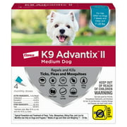 K9 Advantix II Flea and Tick Treatment for Medium Dogs, 4-Pack