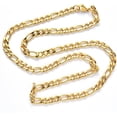 thumbnail image 4 of 1 pc PVD Vacuum Plating 304 Stainless Steel Figaro Chain Necklaces with Lobster Claw Clasp Real 18K Gold Plated Link: 6.5x3x0.8mm and 4.5x3x0.8mm 19.68 inch(50cm), 4 of 4