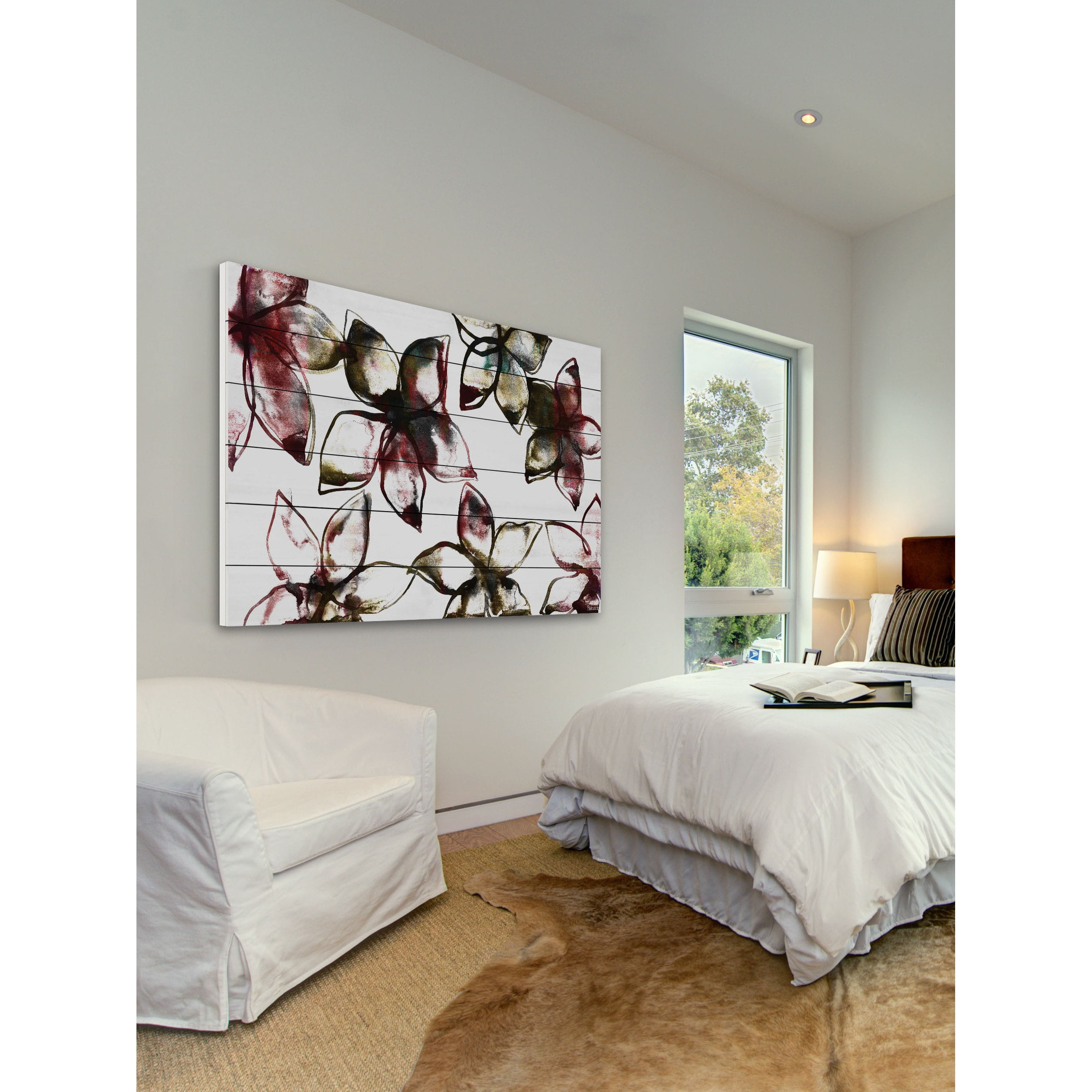 "A Floral Pattern" Painting Print on White Wood