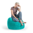 Gouchee Home Fluffy Collection Contemporary Oversized Faux Fur Bean Bag Chair, Multiple Colors