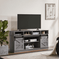 thumbnail image 5 of Dovelina TV Stand with Sliding Barn Door, 65” TV Entertainment Center, Grey, 5 of 12