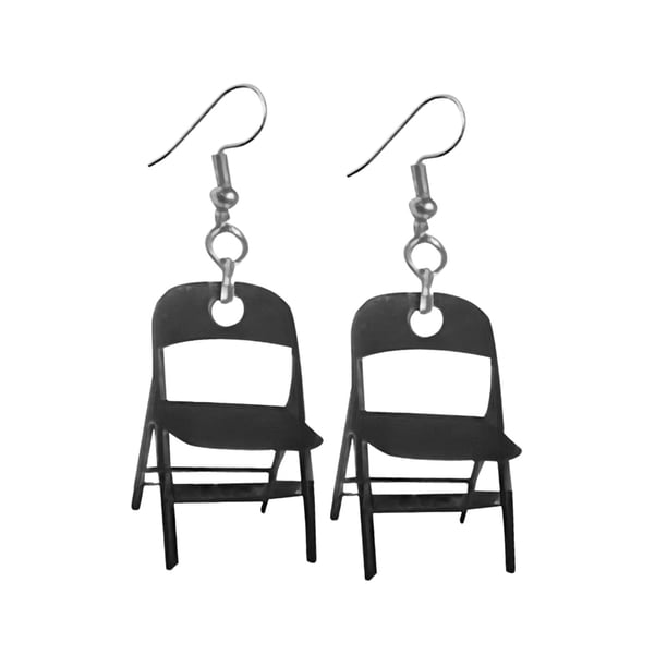 Pendientes de silla plegable Pendientes divertidos Pendientes colgantes Pendientes creativos para Estilo A