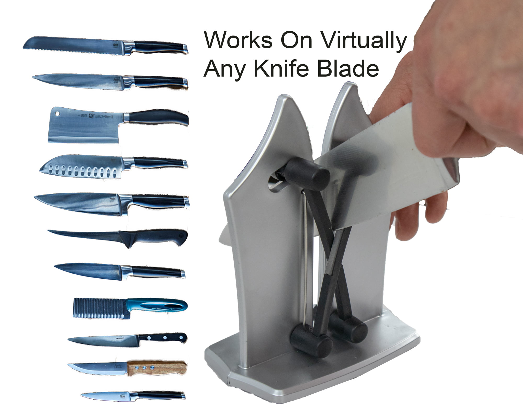  Kitchen Knife Sharpener, 4 in 1 Scissor Sharpener Tungsten  Steel Emery Ceramic Manual Blade and Scissor Sharpening Tool for Kitchen  Knife, Wasabi Knife, Pocket Knives, Hunting Knives: Home & Kitchen