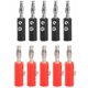 thumbnail image 1 of Conectores de clavijas tipo banana aislados de 4 mm, nuevos, 10 piezas, rojo y negro, 1 of 5