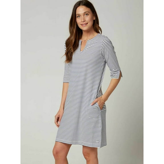 Hang Ten Women's Seabird Midi Dress Size: M, Color: Mood Indigo