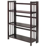 Casual Home 3-Shelf Folding Stackable Bookcase 27.5 Wide-Finish:Espresso