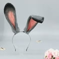 thumbnail image 5 of Bmisegm Women's Easter Plush Bunny Ear Headband Rabbit Officer Ears Accessory for Party and Convention Headscarf for Women's Hair Grey One Size, 5 of 8