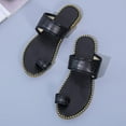 thumbnail image 4 of Summer Savings! Zpanxa Slippers for Women Summer New Womens Shoes Solid Color Sequin Edge Casual Slipper Toe Sandals Women Flip Flops for Women Black 41, 4 of 8