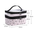 thumbnail image 5 of kaioher Makeup Bag Double Layers Transparent Large Capacity Zipper Geometric Store Cosmetic Colorfast Travel Geometric Cosmetic Bag for Office, 5 of 7