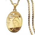 thumbnail image 2 of QQTDFG The Virgin Mary Relief Necklace Icon Medal Women/Men Jewelry-Gold, 2 of 7