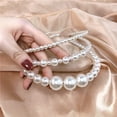 thumbnail image 1 of Aoxmas 3 diademas de perlas de imitación blancas para novia, accesorios para el pelo de boda, diademas de perlas para mujeres y niñas, 1 of 1