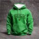 thumbnail image 1 of Ceisia Men's Irish Four-Leaf Clover Print Hoodie | Vintage Washed Relaxed Long-Sleeve Casual Sweatshirt Gift, 1 of 3