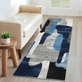thumbnail image 3 of Garvee 2'x6' Modern Abstract Runner Rug Washable Rugs, Non-Slip Contemporary Accent Rugs Soft Low Pile Indoor Carpet for Hallway Bedroom Home Decor, Blue, 3 of 8