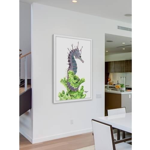 "Purple Sea Horse" Framed Painting Print