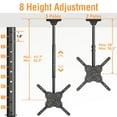 thumbnail image 5 of HOMOUNT Ceiling TV Mount for 26"-65" TVs, Full Motion 8 Height Adjustable TV Wall Mount Bracket, Swivel and Tilt, Max VESA 400x400mm, Holds up to 99 lbs, 5 of 10