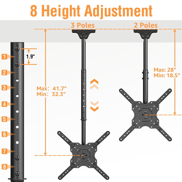 HOMOUNT Ceiling TV Mount 26-65 Inches, Full Motion Swivel photo 4