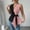 Pink, variant on Women’s Camisole 2026 Contrasting Blouses Bandage Pleated V-Neck Fashionable Tank Top