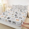 thumbnail image 3 of Castle Fairy Kids Children Teens Cute Dogs Cats 4 Pieces Queen Sheet Sets,Cartoon Pets Ultra Soft Flat Sheet,Kawaii Animal Queen Fitted Sheet,Luxury Bedroom Decor, 3 of 7
