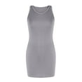 thumbnail image 4 of summer dresses for women 2024 wedding guest dresses for women New Summer Sleeveless Sexy Tight Women's Tank Top Dress best sundresses for women Gray Polyester 2XL, 4 of 4