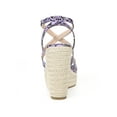 thumbnail image 2 of BLISSFUL STEP Women's Snake Print Platform Slingback Strappy Espadrille Wedge Heel Sandals Purple 6.5, 2 of 8